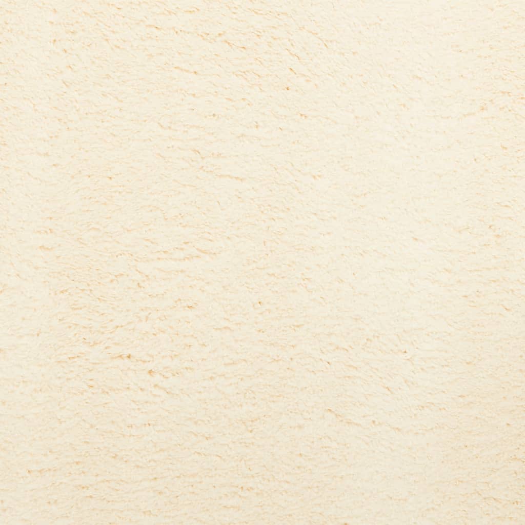 Tappeto a Pelo Corto HUARTE Morbido e Lavabile Crema Ø 80 cm | homemem39