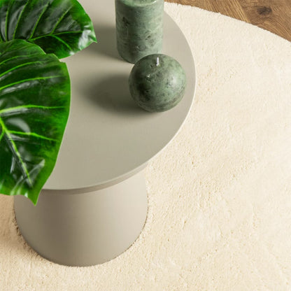 Tappeto a Pelo Corto HUARTE Morbido e Lavabile Crema Ø 160 cm