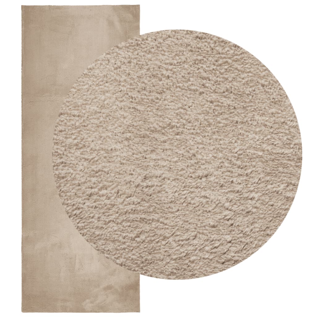 Tappeto a Pelo Corto HUARTE Morbido e Lavabile Sabbia 80x200 cm