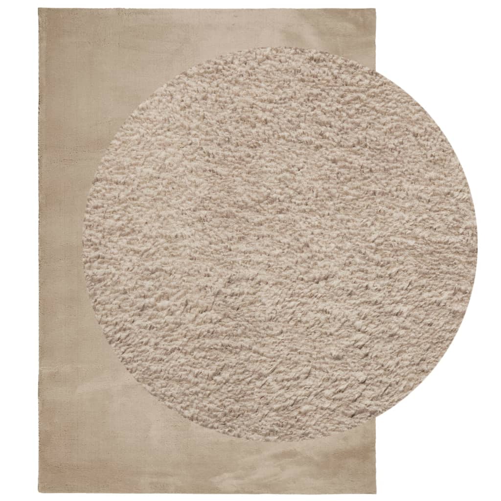 Tappeto a Pelo Corto HUARTE Morbido e Lavabile Sabbia 140x200cm - homemem39