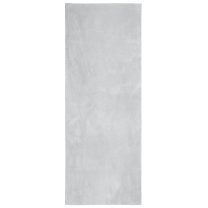 Tappeto a Pelo Corto HUARTE Morbido e Lavabile Grigio 80x200 cm