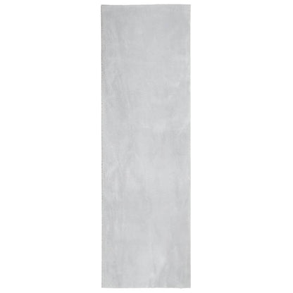 Tappeto a Pelo Corto HUARTE Morbido e Lavabile Grigio 80x250 cm