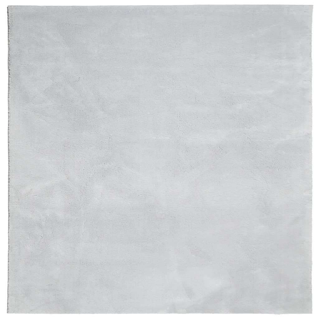 Tappeto a Pelo Corto HUARTE Morbido e Lavabile Grigio 120x120cm