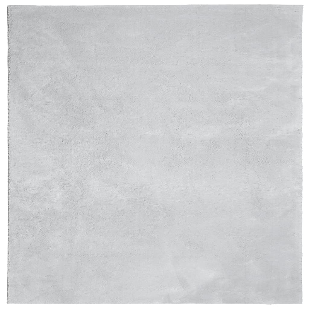 Tappeto a Pelo Corto HUARTE Morbido e Lavabile Grigio 160x160cm | homemem39