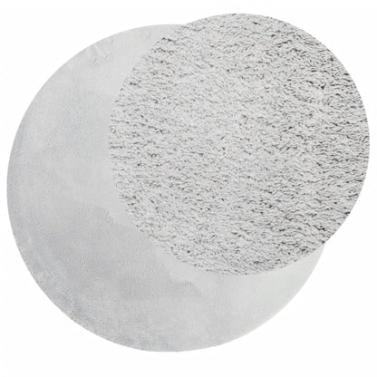Tappeto a Pelo Corto HUARTE Morbido e Lavabile Grigio Ø 80 cm - homemem39