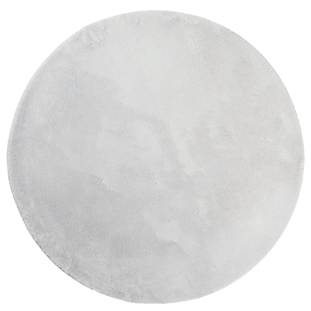 Tappeto a Pelo Corto HUARTE Morbido e Lavabile Grigio Ø 100 cm
