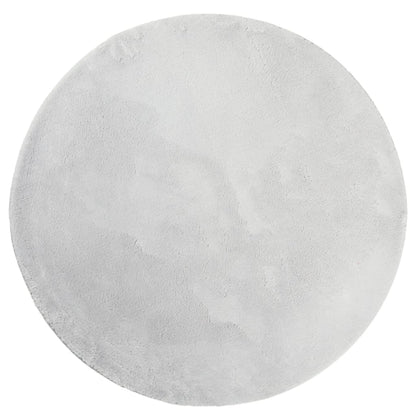 Tappeto a Pelo Corto HUARTE Morbido e Lavabile Grigio Ø 120 cm