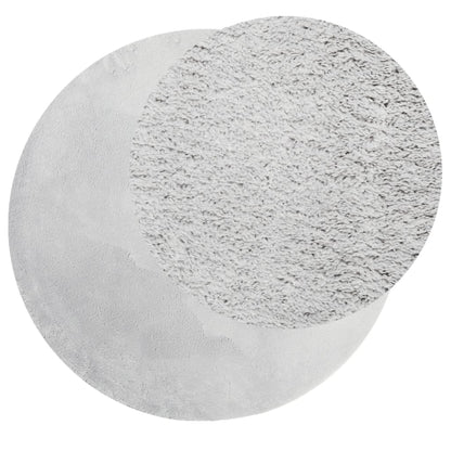 Tappeto a Pelo Corto HUARTE Morbido e Lavabile Grigio Ø 120 cm