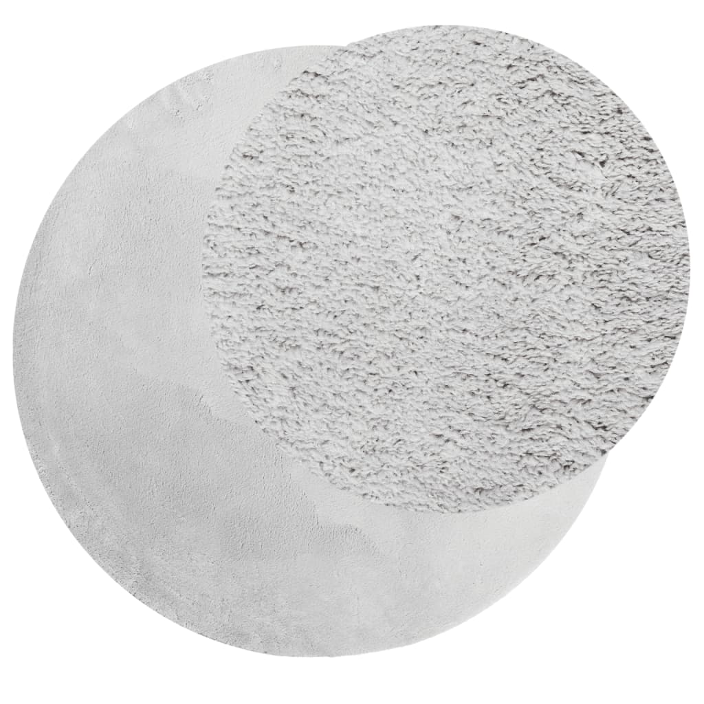 Tappeto a Pelo Corto HUARTE Morbido e Lavabile Grigio Ø 200 cm | homemem39