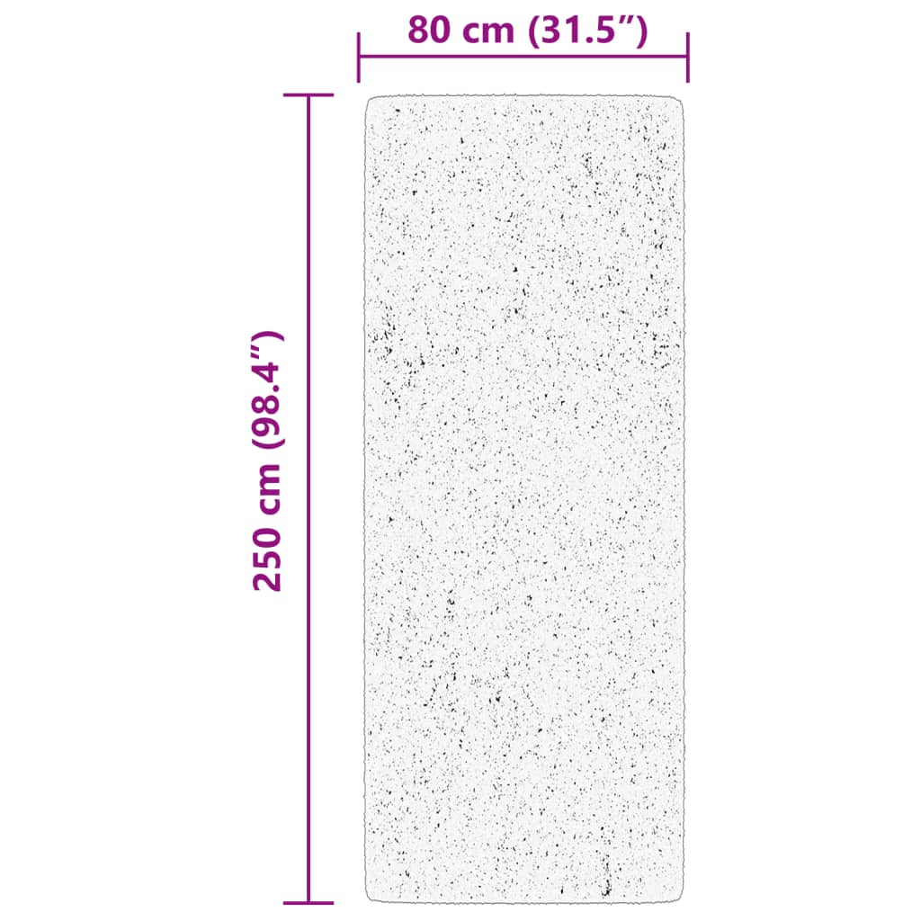 Tappeto a Pelo Corto HUARTE Morbido e Lavabile Nero 80x250 cm