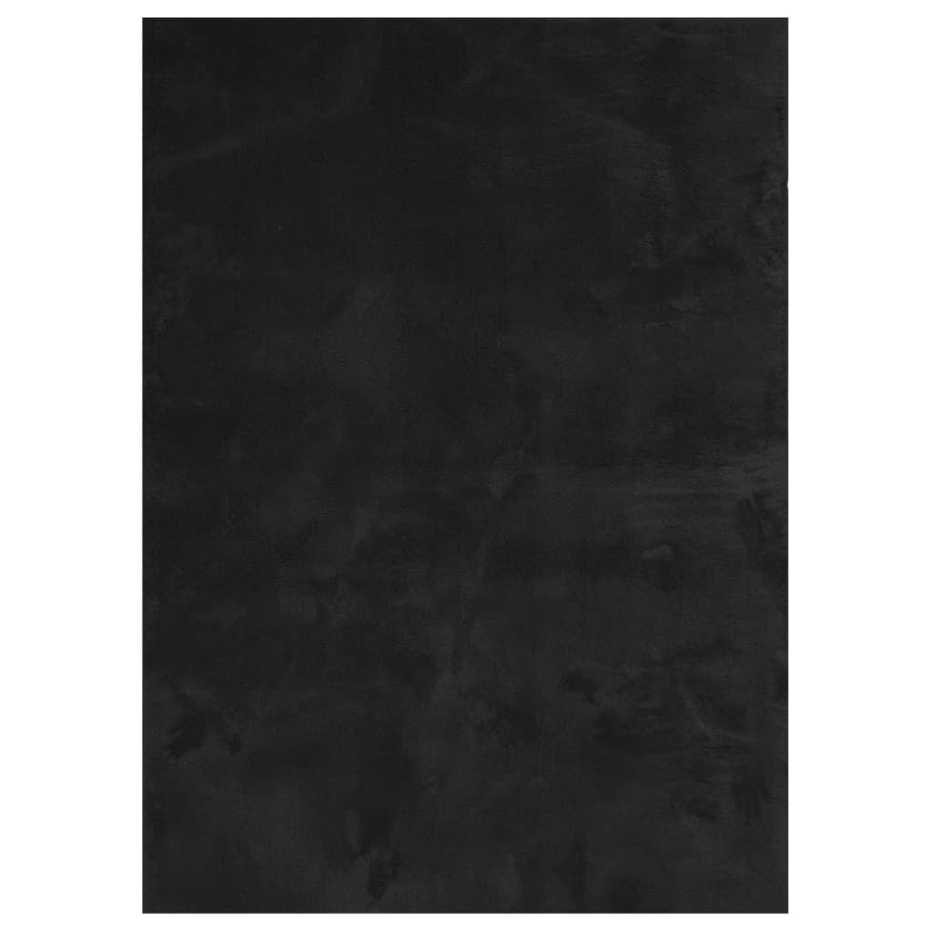Tappeto a Pelo Corto HUARTE Morbido e Lavabile Nero 160x230cm - homemem39