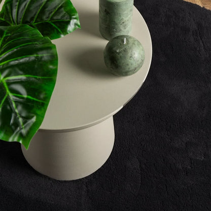 Tappeto a Pelo Corto HUARTE Morbido e Lavabile Nero Ø 160 cm - homemem39