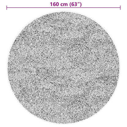 Tappeto a Pelo Corto HUARTE Morbido e Lavabile Nero Ø 160 cm - homemem39