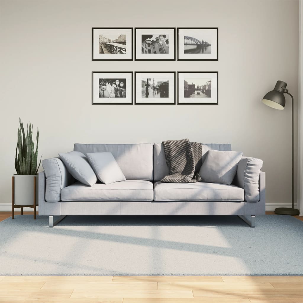 Tappeto a Pelo Corto HUARTE Morbido e Lavabile Blu 160x230 cm - homemem39
