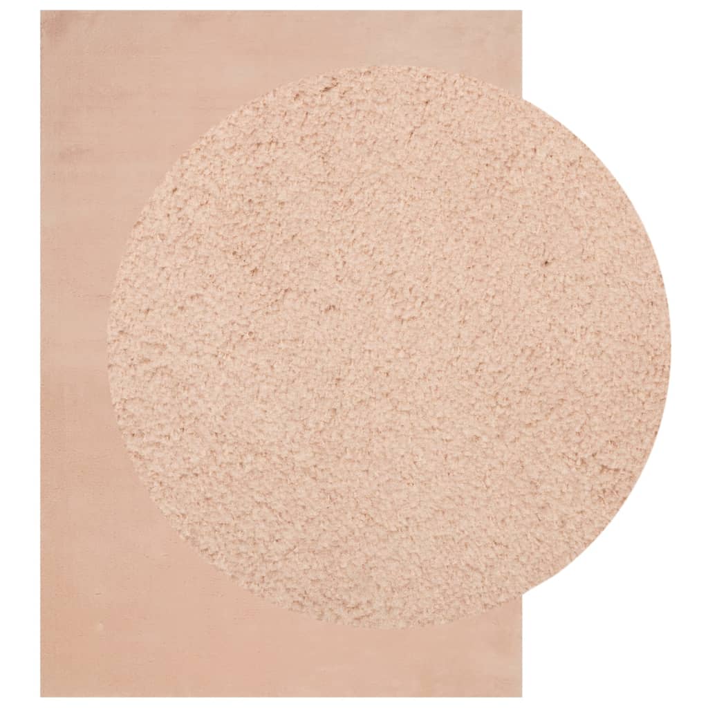 Tappeto a Pelo Corto HUARTE Morbido e Lavabile Rosato 120x170cm - homemem39