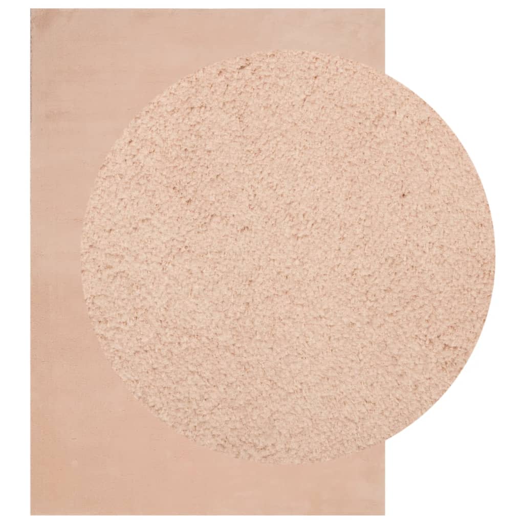 Tappeto a Pelo Corto HUARTE Morbido e Lavabile Rosato 160x230cm - homemem39