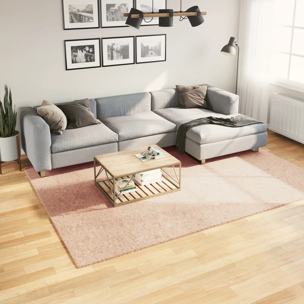 Tappeto a Pelo Corto HUARTE Morbido e Lavabile Rosato 200x280cm - homemem39