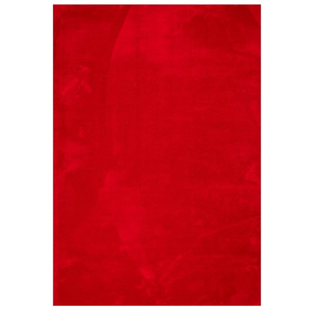 Tappeto a Pelo Corto HUARTE Morbido e Lavabile Rosso 140x200cm - homemem39