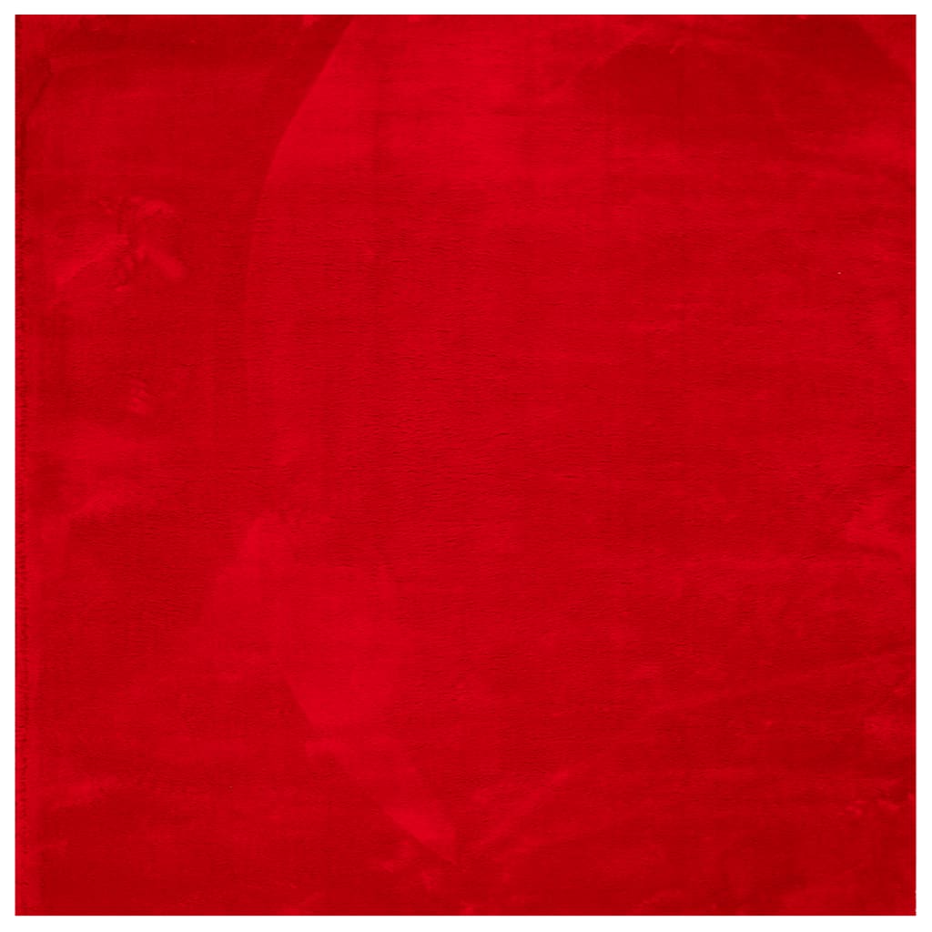 Tappeto a Pelo Corto HUARTE Morbido e Lavabile Rosso 160x160cm - homemem39