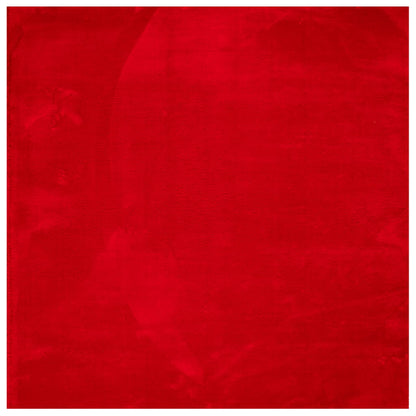 Tappeto a Pelo Corto HUARTE Morbido e Lavabile Rosso 160x160cm - homemem39