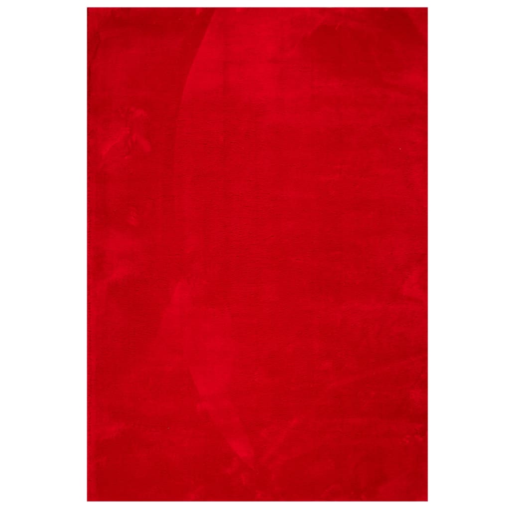 Tappeto a Pelo Corto HUARTE Morbido e Lavabile Rosso 160x230cm - homemem39