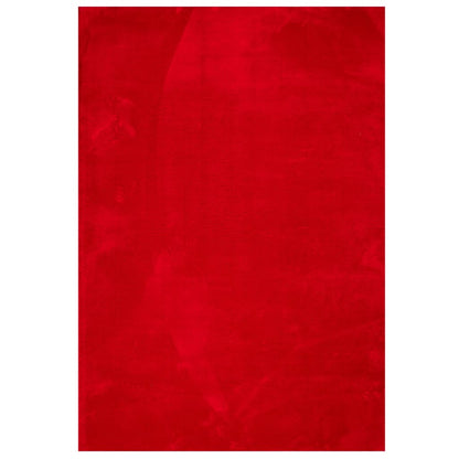 Tappeto a Pelo Corto HUARTE Morbido e Lavabile Rosso 160x230cm - homemem39