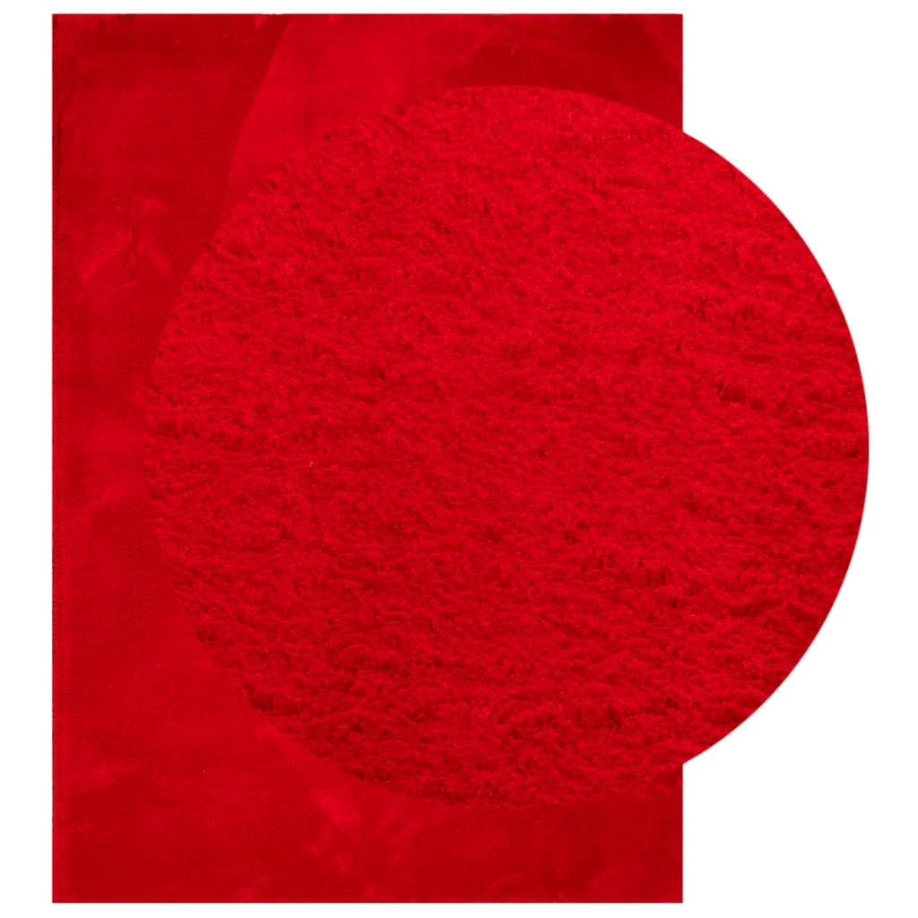 Tappeto a Pelo Corto HUARTE Morbido e Lavabile Rosso 200x280cm | homemem39