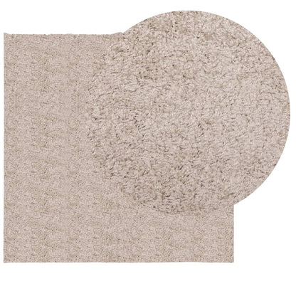 Tappeto Shaggy PAMPLONA a Pelo Lungo Moderno Beige 160x160 cm - homemem39