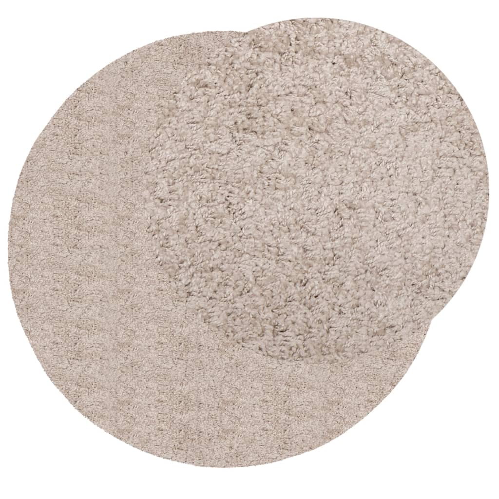 Tappeto Shaggy PAMPLONA a Pelo Lungo Moderno Beige Ø 280 cm