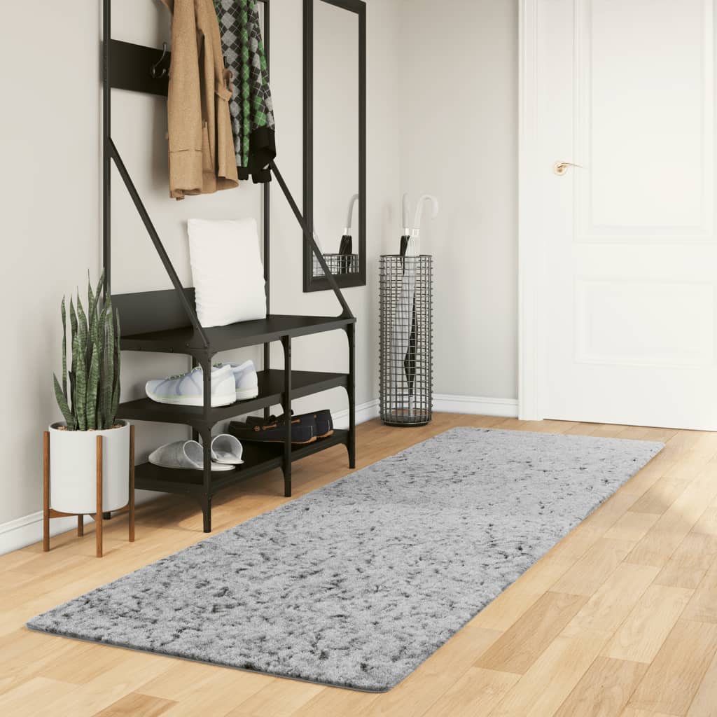Tappeto Shaggy PAMPLONA a Pelo Lungo Moderno Grigio 80x250 cm - homemem39