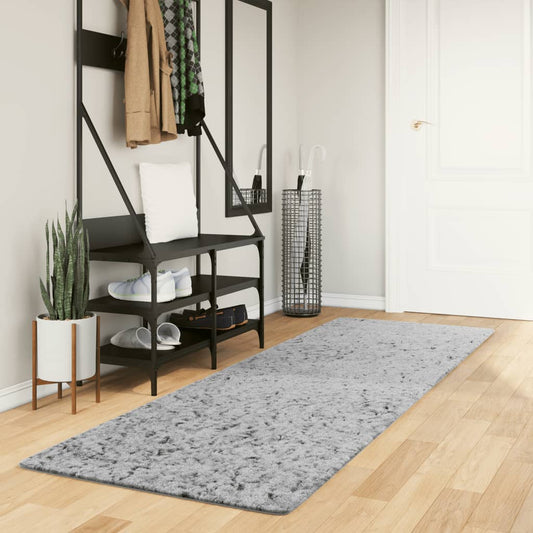 Tappeto Shaggy PAMPLONA a Pelo Lungo Moderno Grigio 80x250 cm - homemem39