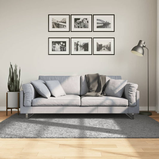 Tappeto Shaggy PAMPLONA a Pelo Lungo Moderno Grigio 140x200 cm - homemem39