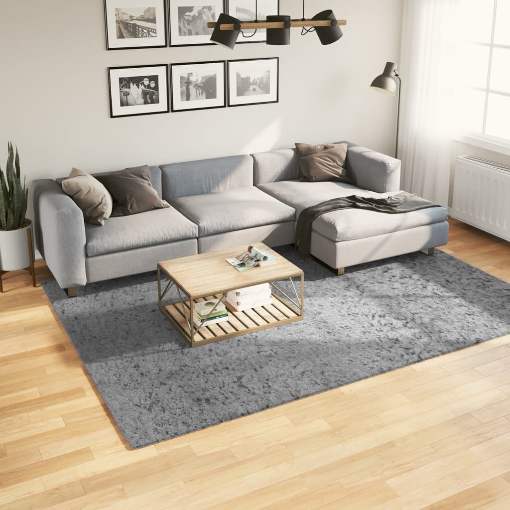 Tappeto Shaggy PAMPLONA a Pelo Lungo Moderno Grigio 200x280 cm - homemem39