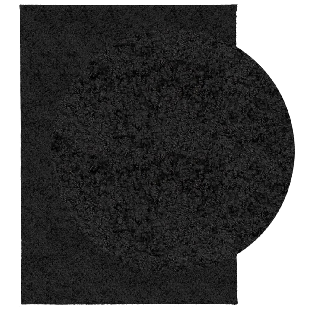 Tappeto Shaggy PAMPLONA a Pelo Lungo Moderno Nero 140x200 cm - homemem39