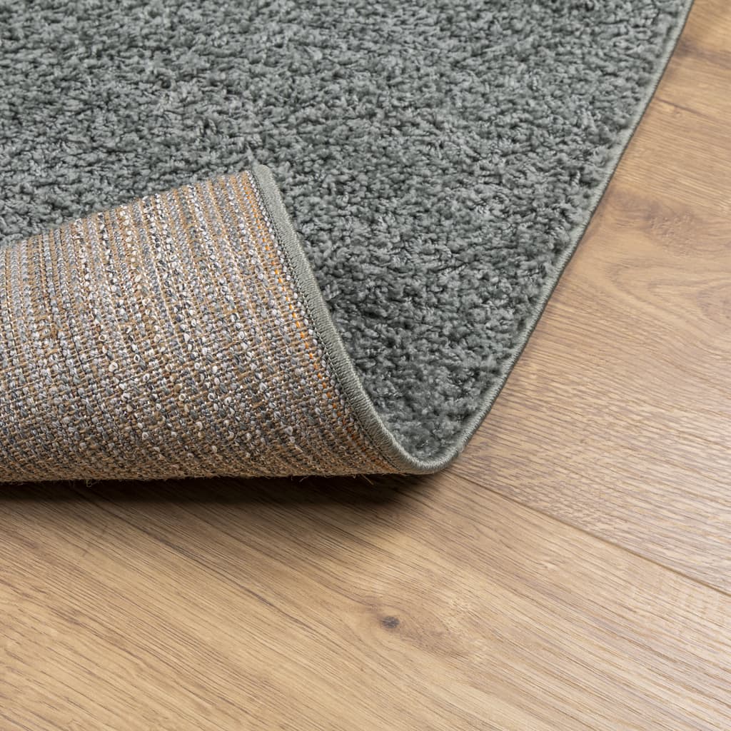 Tappeto Shaggy PAMPLONA a Pelo Lungo Moderno Verde 160x160 cm | homemem39