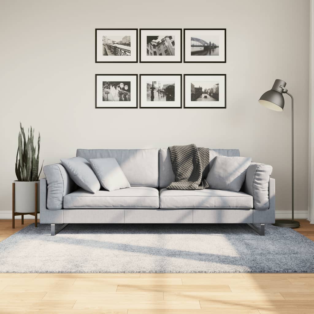 Tappeto Shaggy PAMPLONA a Pelo Lungo Moderno Blu 140x200 cm - homemem39