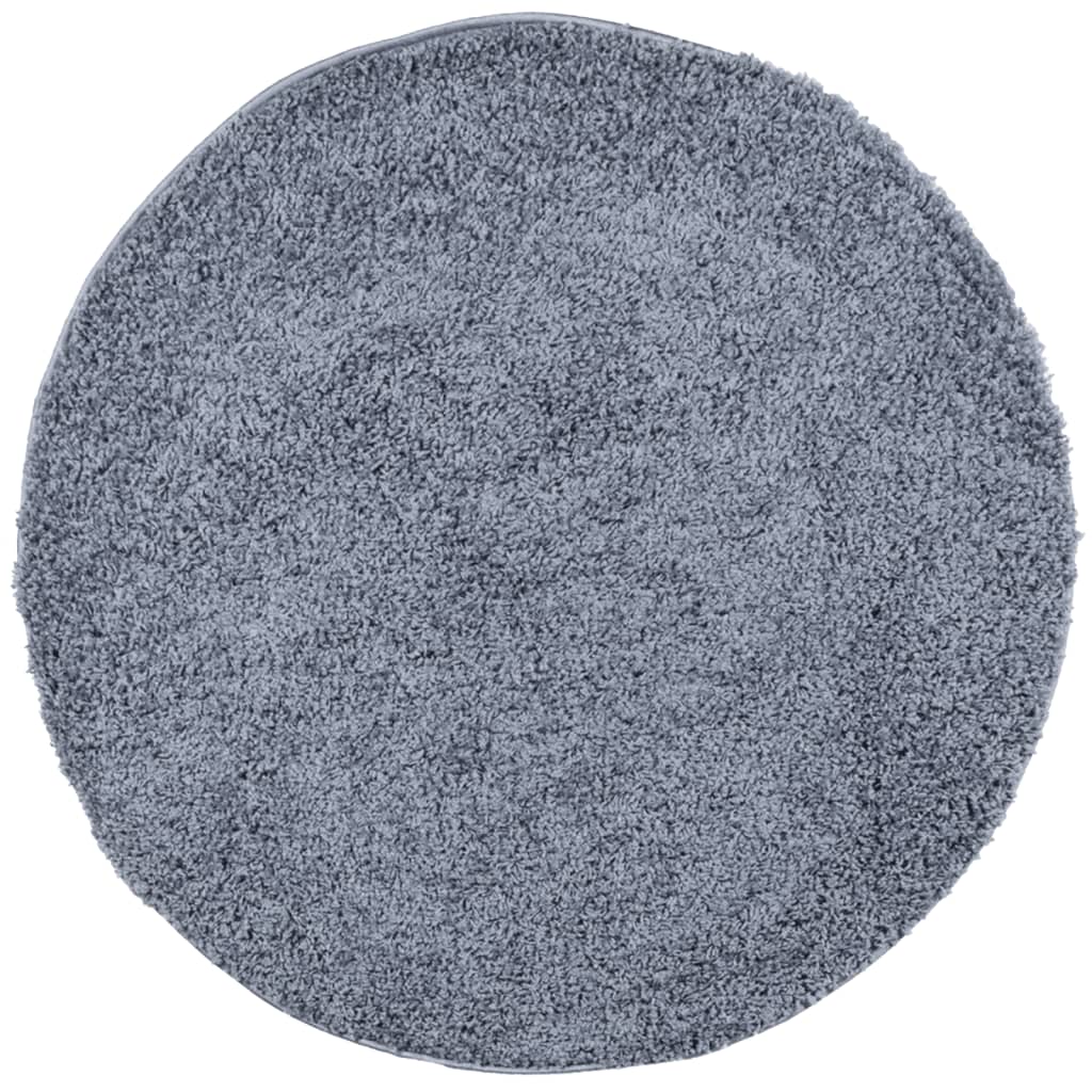 Tappeto Shaggy PAMPLONA a Pelo Lungo Moderno Blu Ø 280 cm | homemem39