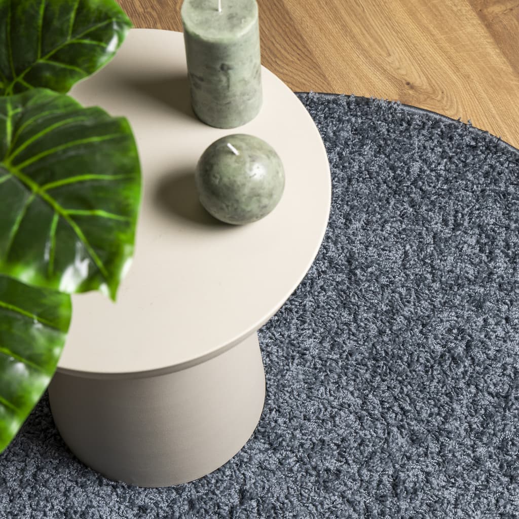 Tappeto Shaggy PAMPLONA a Pelo Lungo Moderno Blu Ø 280 cm | homemem39