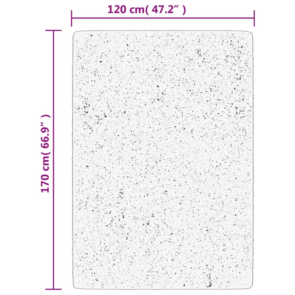 Tappeto Shaggy PAMPLONA a Pelo Lungo Nero e Crema 120x170 cm | homemem39