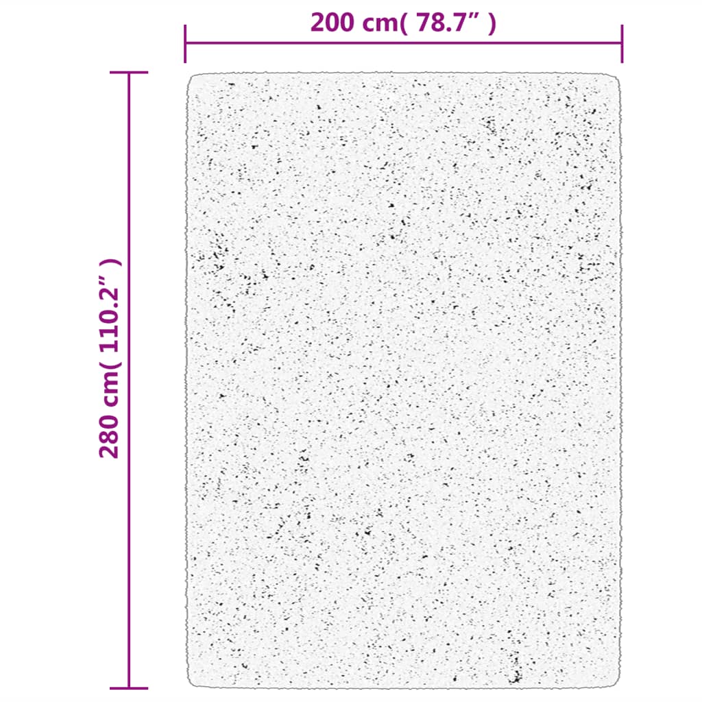 Tappeto Shaggy PAMPLONA a Pelo Lungo Nero e Crema 200x280 cm | homemem39