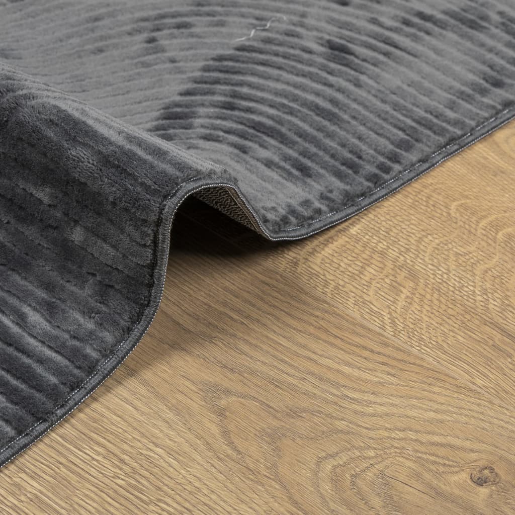 Tappeto IZA a Pelo Corto Aspetto Scandinavo antracite 140x200cm | homemem39