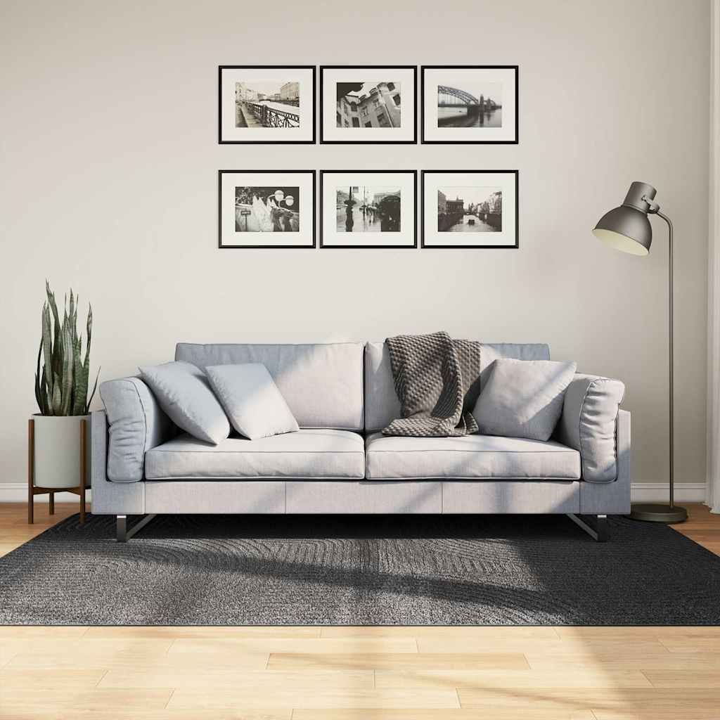 Tappeto IZA a Pelo Corto Aspetto Scandinavo antracite 140x200cm | homemem39