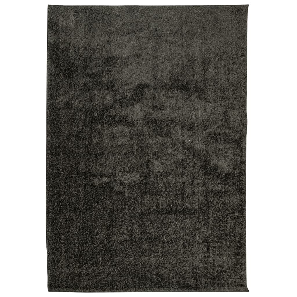 Tappeto a Pelo Lucido Lungo ISTAN Effetto Antracite 120x170 cm - homemem39