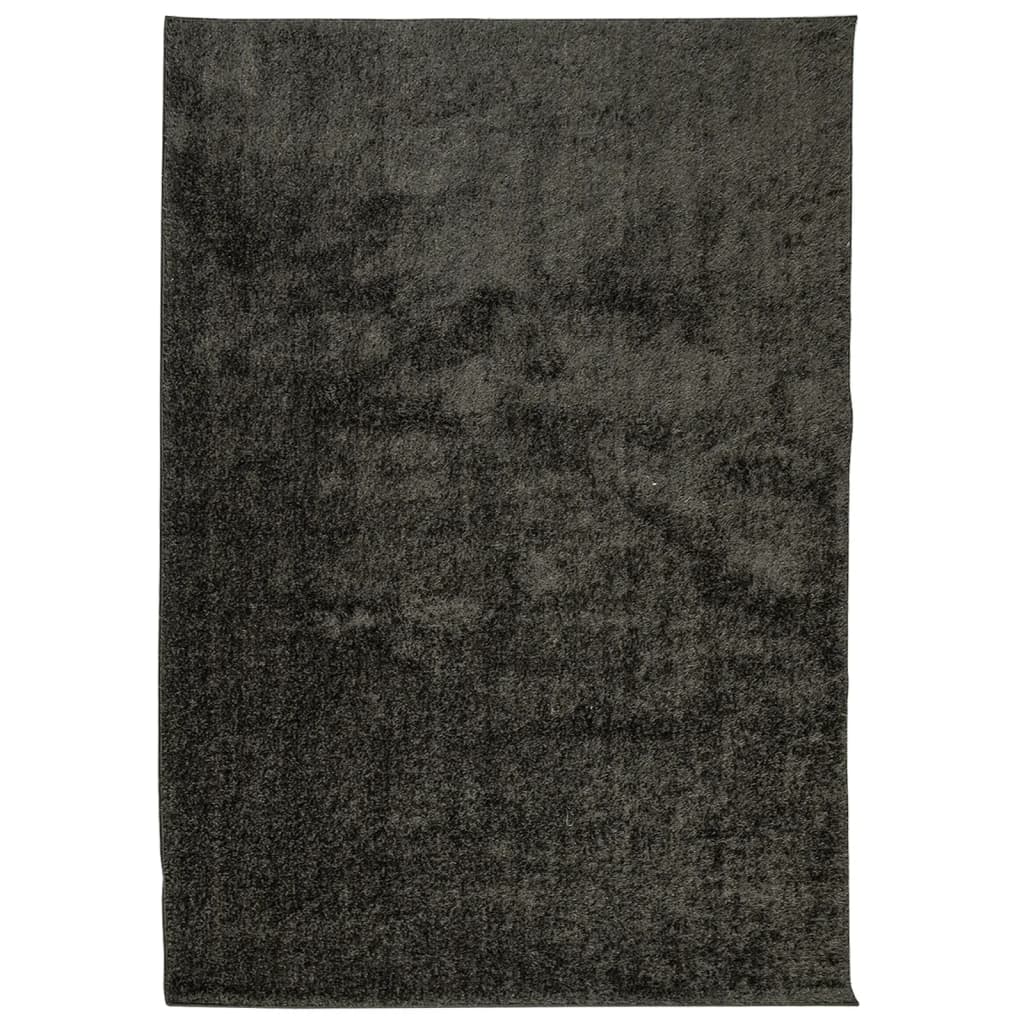 Tappeto a Pelo Lucido Lungo ISTAN Effetto Antracite 160x230 cm - homemem39