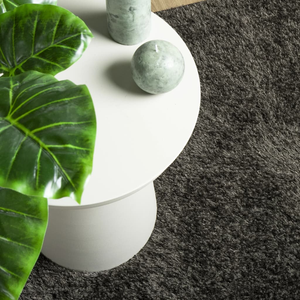 Tappeto a Pelo Lucido Lungo ISTAN Effetto Antracite 160x230 cm - homemem39