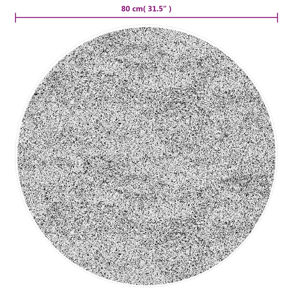 Tappeto a Pelo Lucido Lungo ISTAN Effetto Antracite Ø 80 cm - homemem39