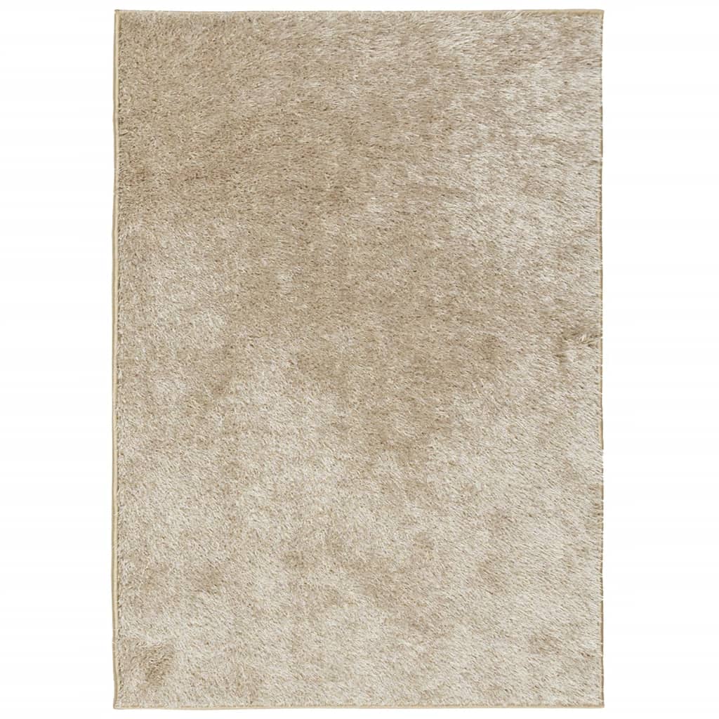 Tappeto a Pelo Lucido Lungo ISTAN Effetto Beige 160x230 cm - homemem39