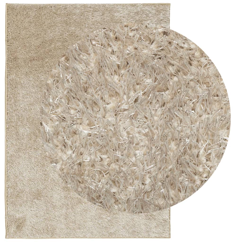 Tappeto a Pelo Lucido Lungo ISTAN Effetto Beige 160x230 cm - homemem39