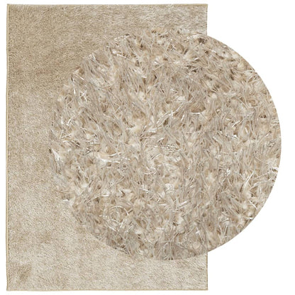 Tappeto a Pelo Lucido Lungo ISTAN Effetto Beige 160x230 cm - homemem39