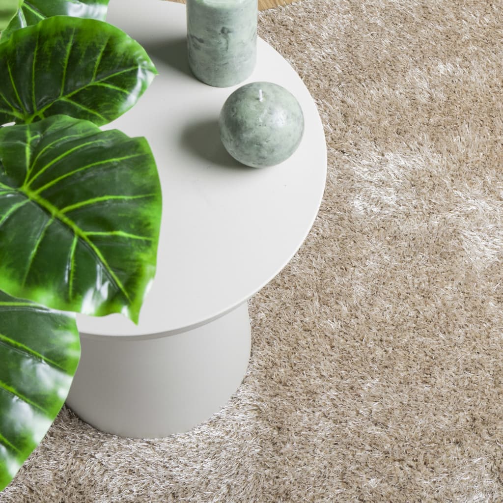 Tappeto a Pelo Lucido Lungo ISTAN Effetto Beige 160x230 cm - homemem39